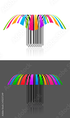 Two colorful creative barcode 3d effect
