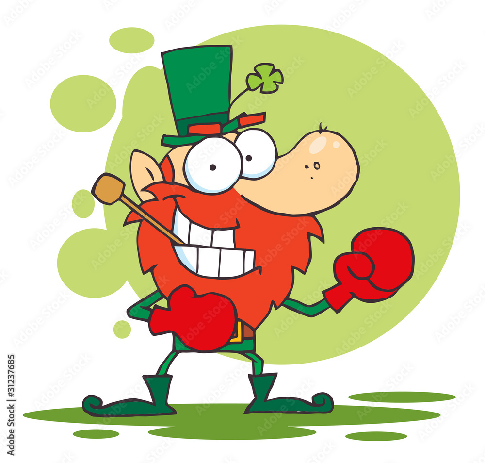 Leprechaun Boxing With A Pipe In His Mouth Leprechaun Boxing With A Pipe In His Mouth