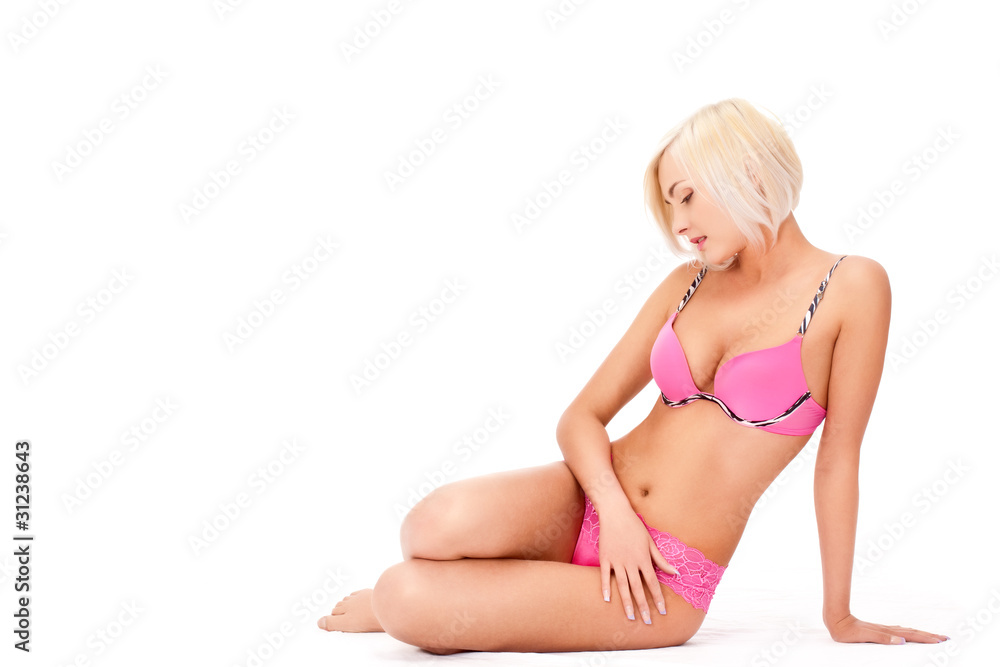 Obraz premium blond wearing lingerie