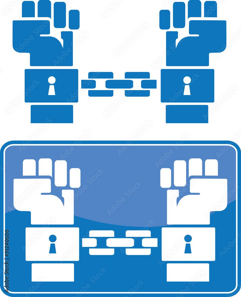 Shackled hands Shackled hands