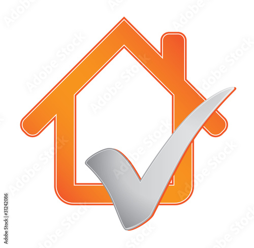 Real estate property check mark, perfect purchase concept
