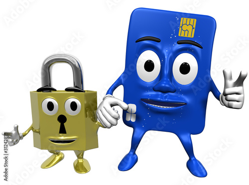carte bleue et cadenas