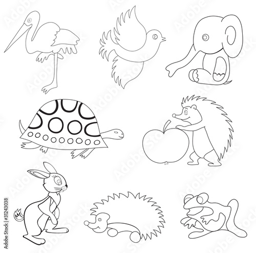 vector black silhouettes of animals