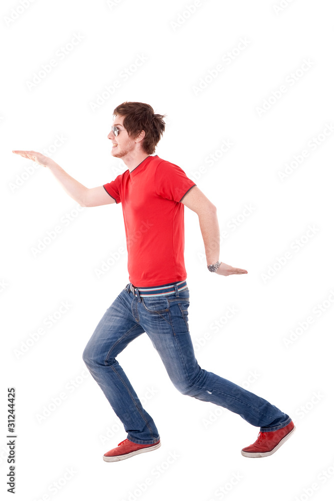 casual man making a dance move casual man making a dance move