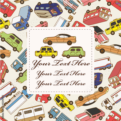 cartoon car card