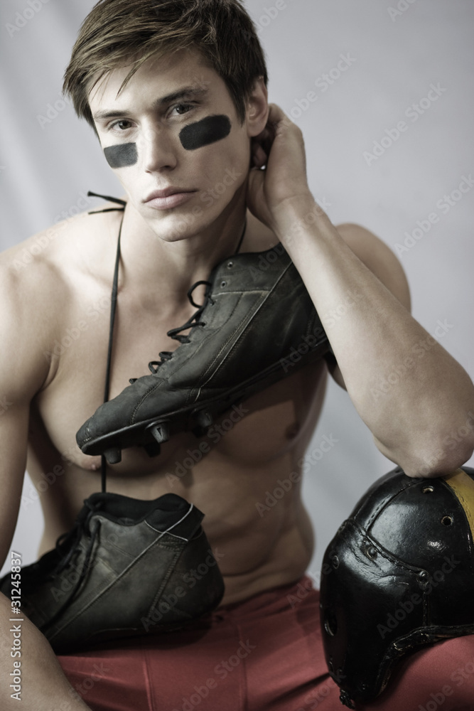 Fototapeta premium Caucasian rugby player