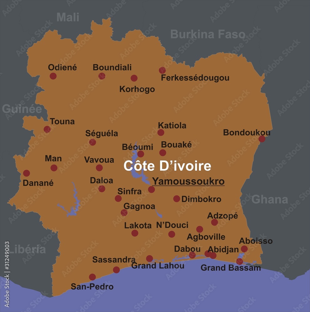 Obraz premium Elfenbeinküste / Côte d'Ivoire