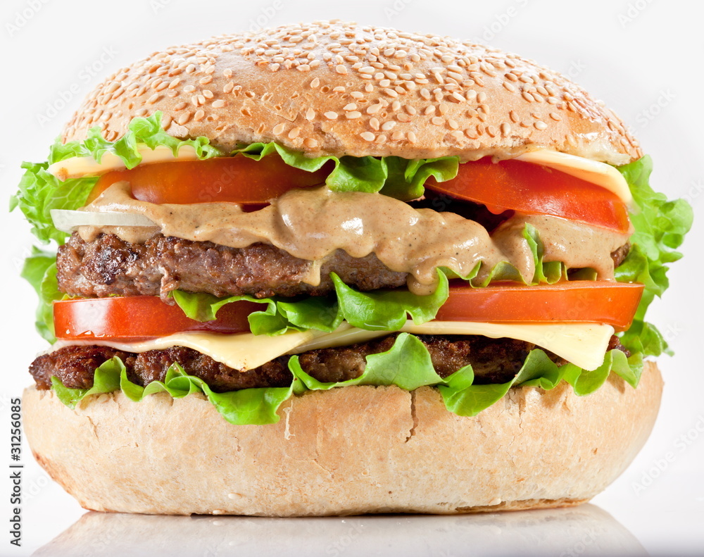 hamburger on white hamburger on white