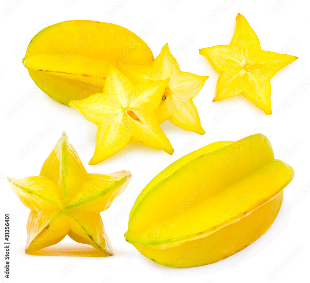 Fototapeta premium set of carambola photos