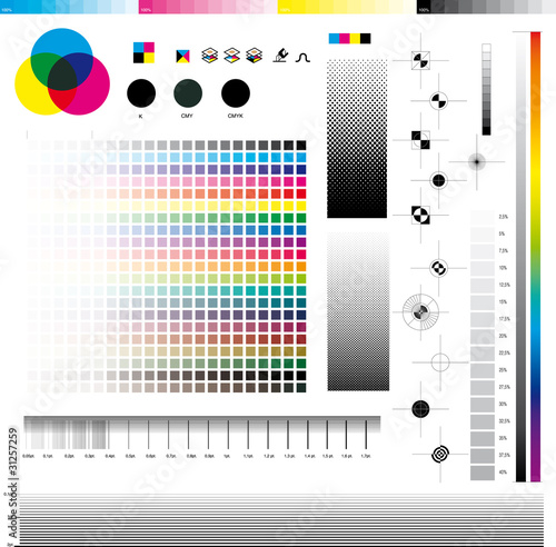 Complete set of cmyk graphic symbol utilities