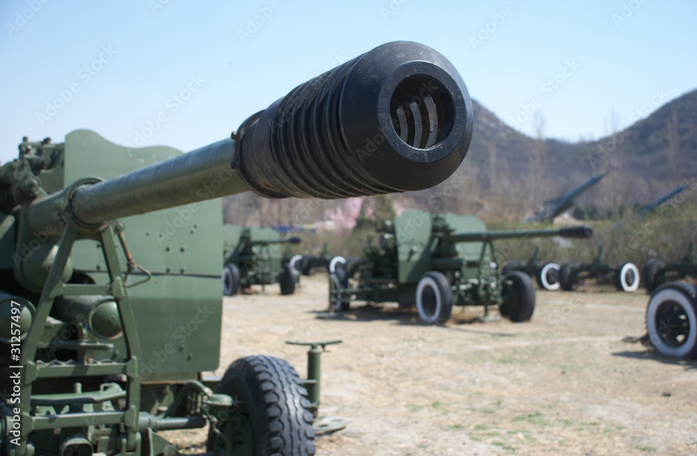 cannon in military camp