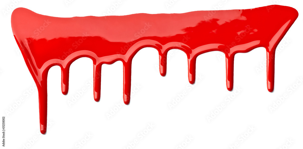 red paint leaking art