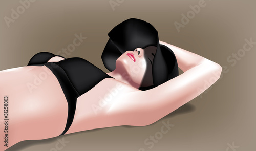 ragazza sdraiata al sole con cappello