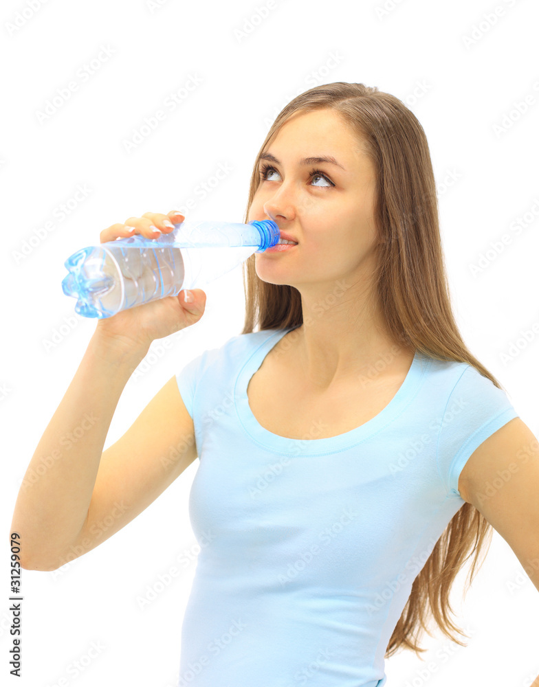 The beautiful sports girl íâ a white background The beautiful sports girl íâ a white background