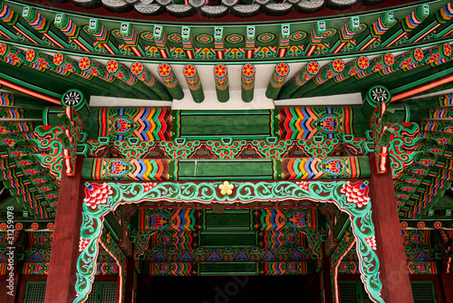 temple painting detail seoul south korea asia