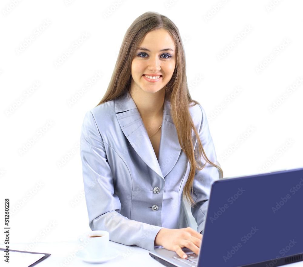 The beautiful business woman on a white background The beautiful business woman on a white background