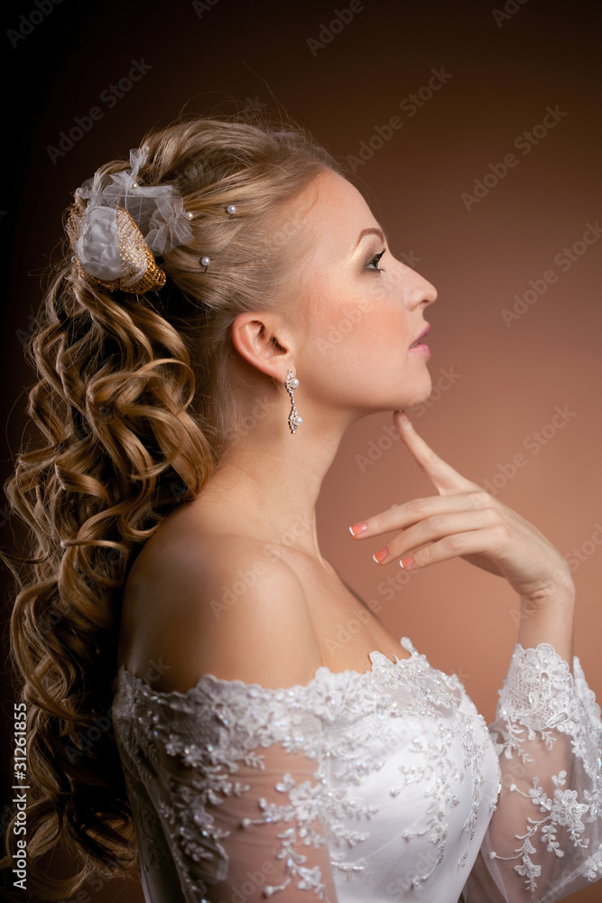 Luxury bride on a bright background