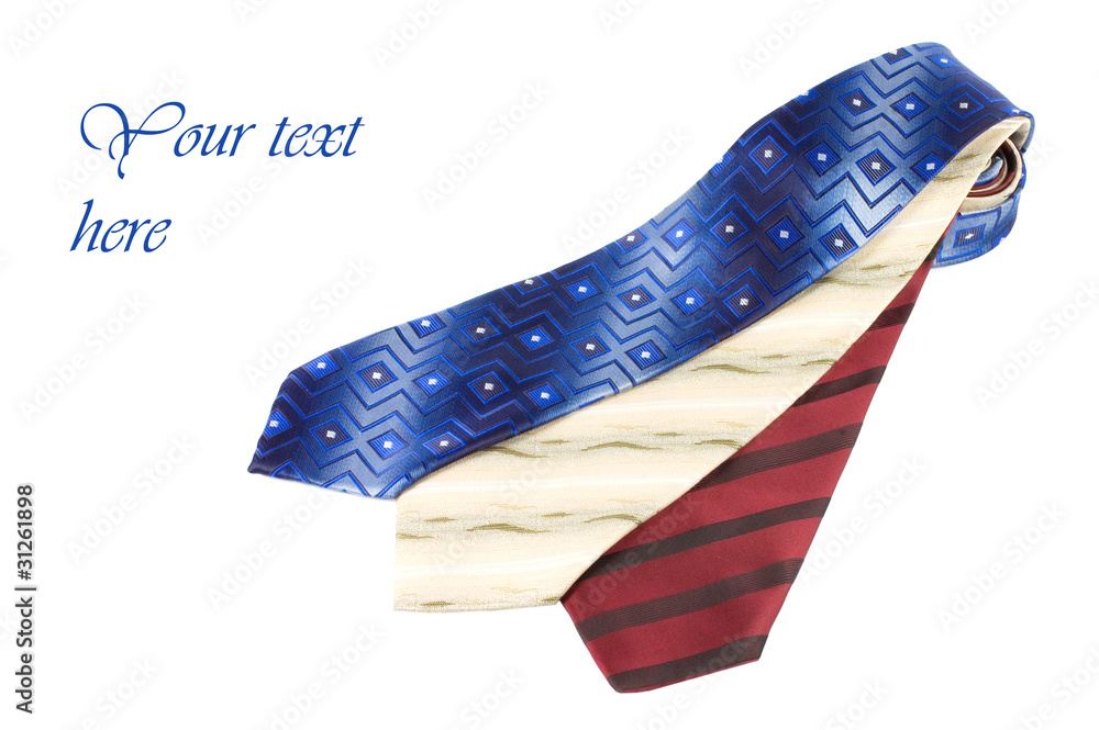 Set of Luxury ties on white background Set of Luxury ties on white background
