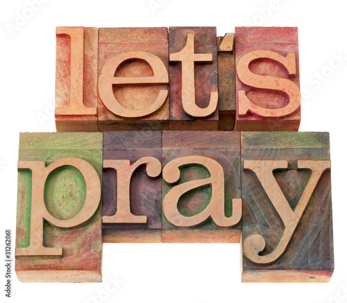 Fényképezés let us pray in letterpress type