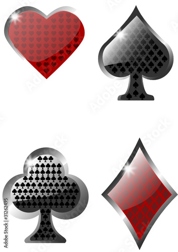 Glossy playing card symbols