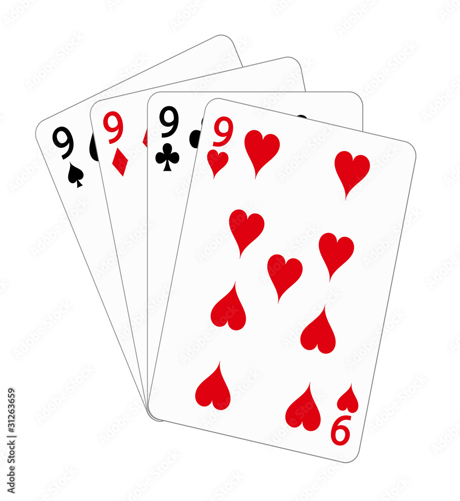 Obraz premium Playing cards - nine (poker)