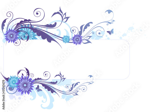 Floral background with blue flowers