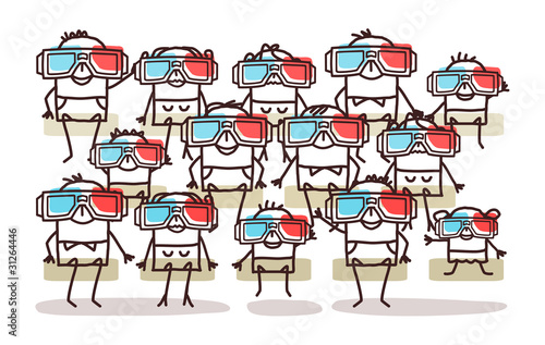 group of people with 3D glasses