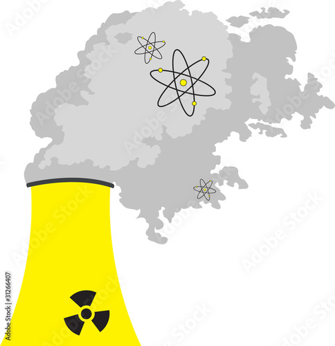 Nuclear power station emitting fumes