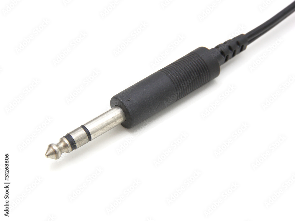 Audio cable isolated on white Audio cable isolated on white