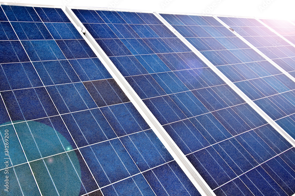 Sun Shining on Solar Panels Sun Shining on Solar Panels