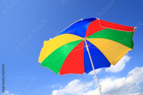 Color striped beach umbrella