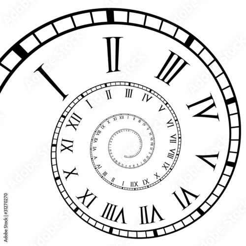 Spiral Roman Numeral Clock Time-Line