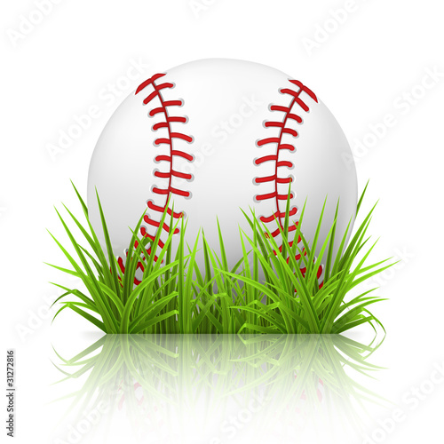 Baseball on grass