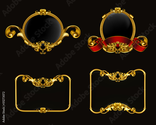 Vintage emblem set on black
