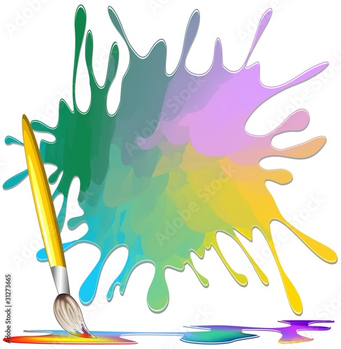 Pennello Macchia Colori Fondo-Brush with Color Stain Background