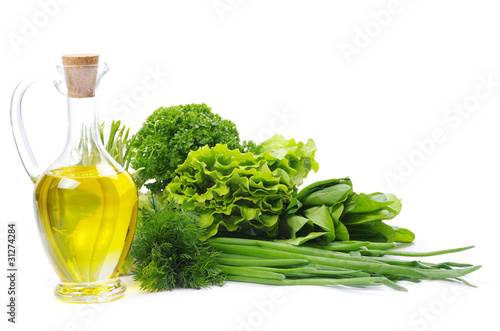 herbs and oil