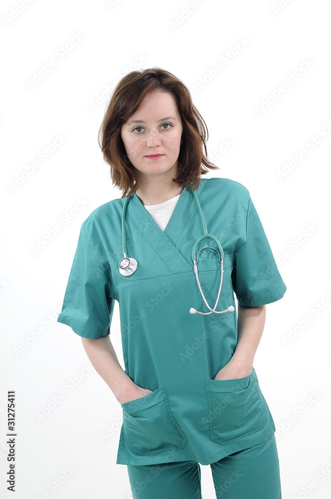 white doctor working in hospital