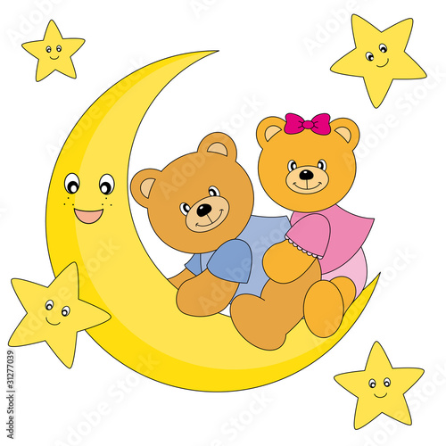 Osos sentados encima de la luna