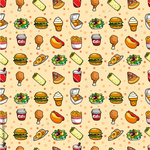 seamless fast food pattern