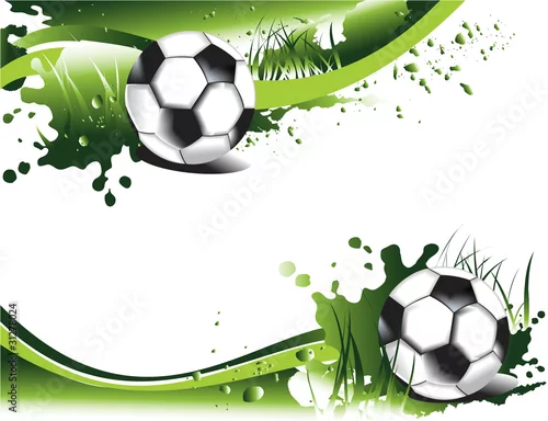 Obraz Banery zielone piłki nożnej