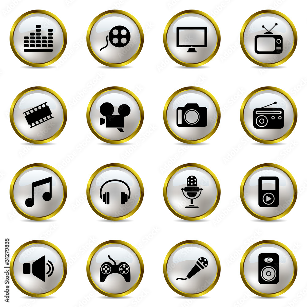 Multimedia icons set Multimedia icons set