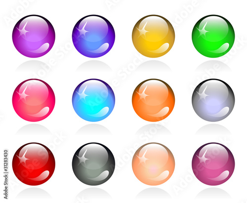 Free Download Set of glossy color round buttons - GFXLoad