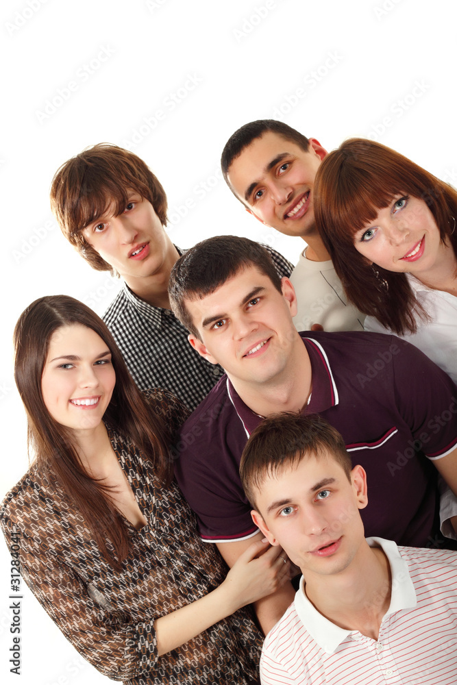Obraz premium students happy group isolated on white