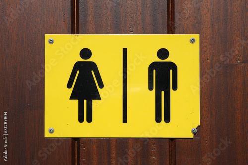 Male and female toilet sign