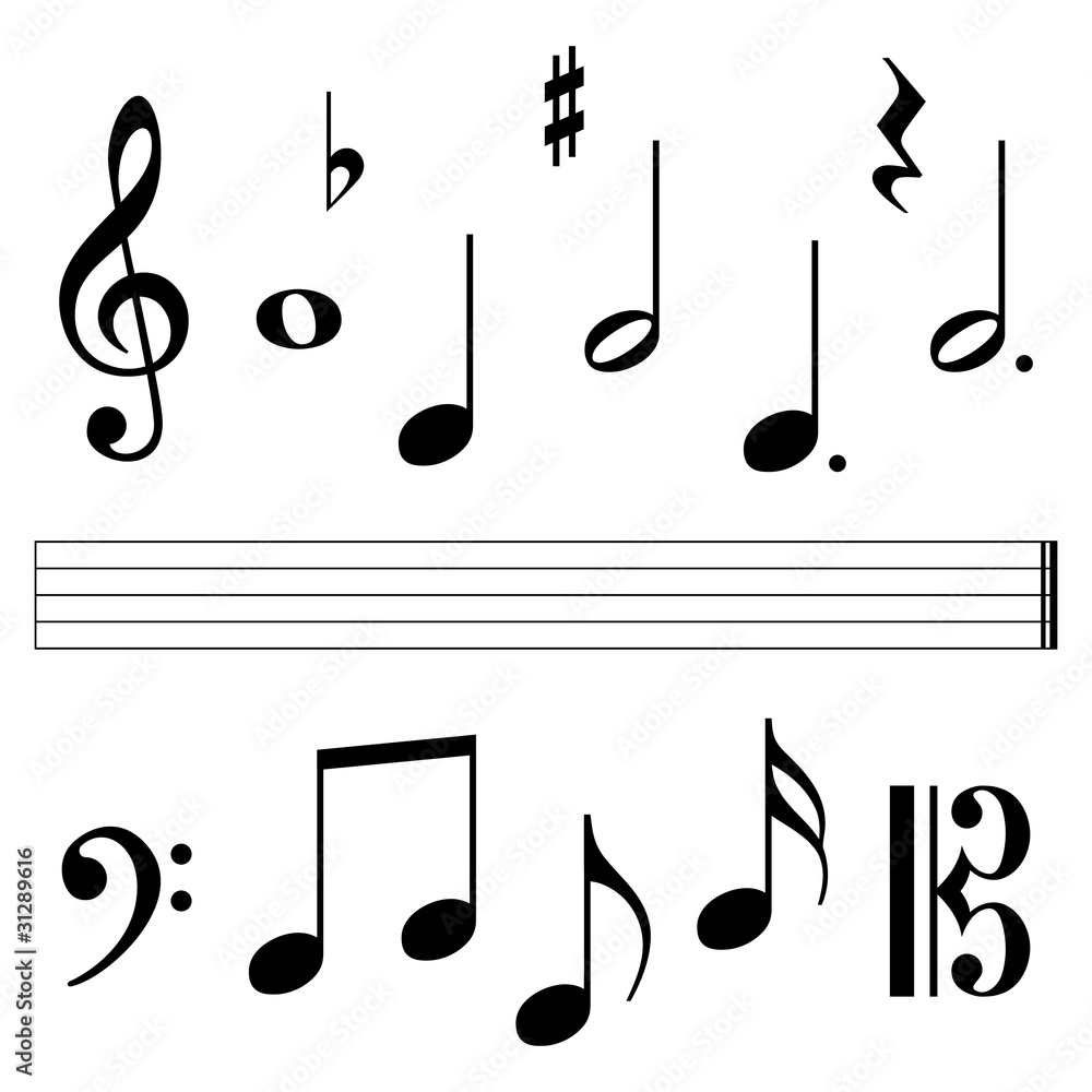 music notation elements Stock Vector Adobe Stock