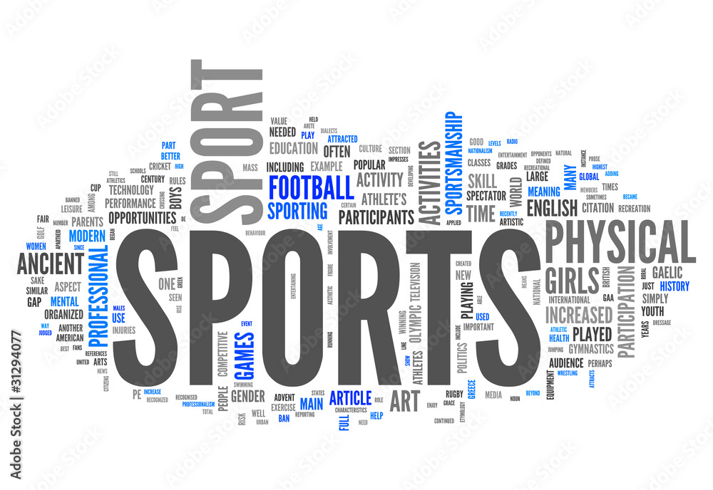 Fototapeta premium Word Cloud „Sports”
