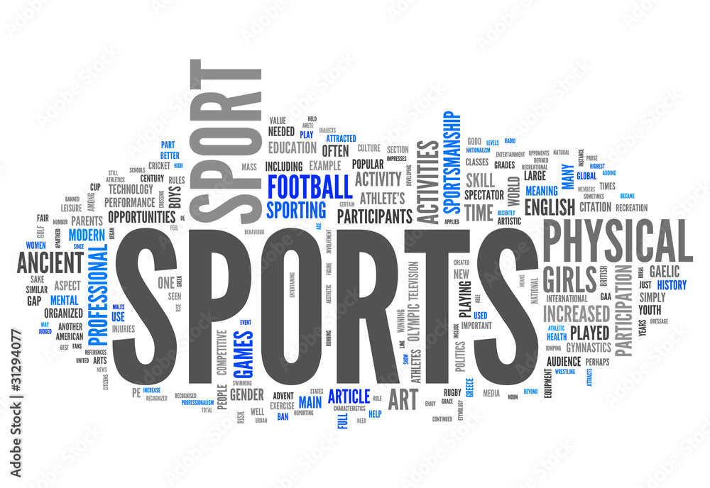 Naklejka premium Word Cloud „Sports”