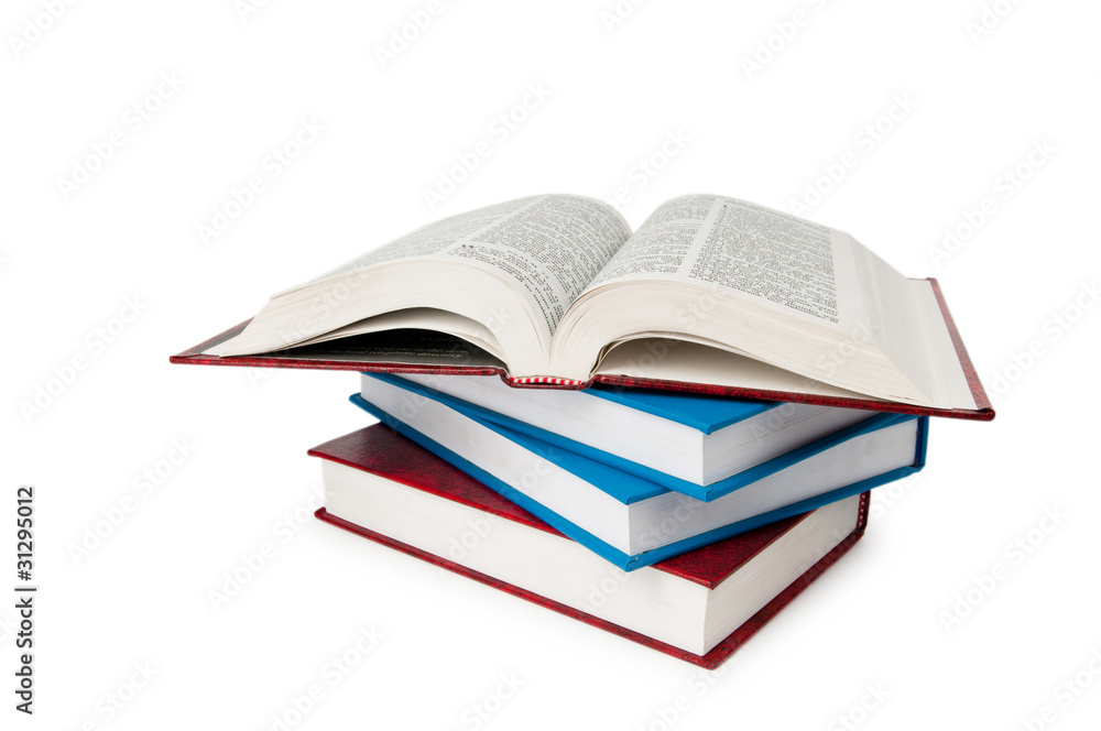 Stack of books isolated on the white background Stack of books isolated on the white background