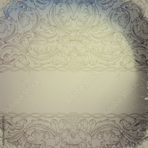 Vintage ornamented background with space for text.
