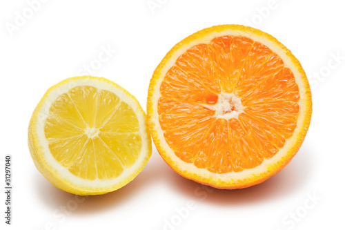 Lemon and orange isolated